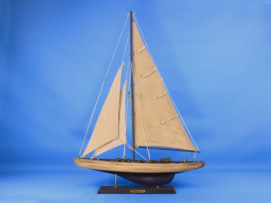 Wooden Rustic Enterprise Limited Model Sailboat Decoration 27"
