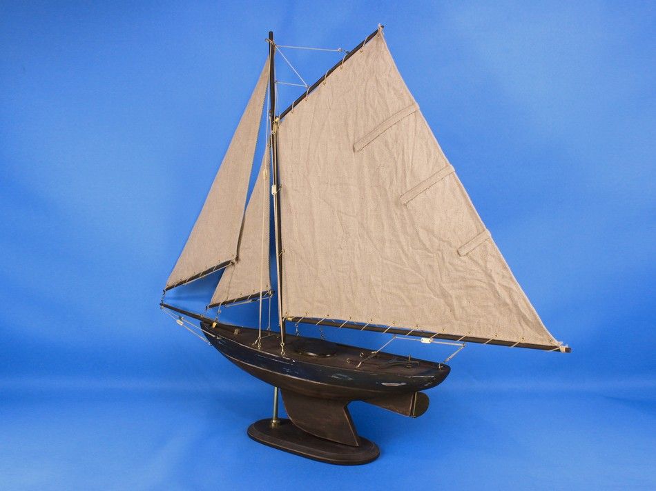 Wooden Rustic Newport Sloop Model Sailboat Decoration 30"