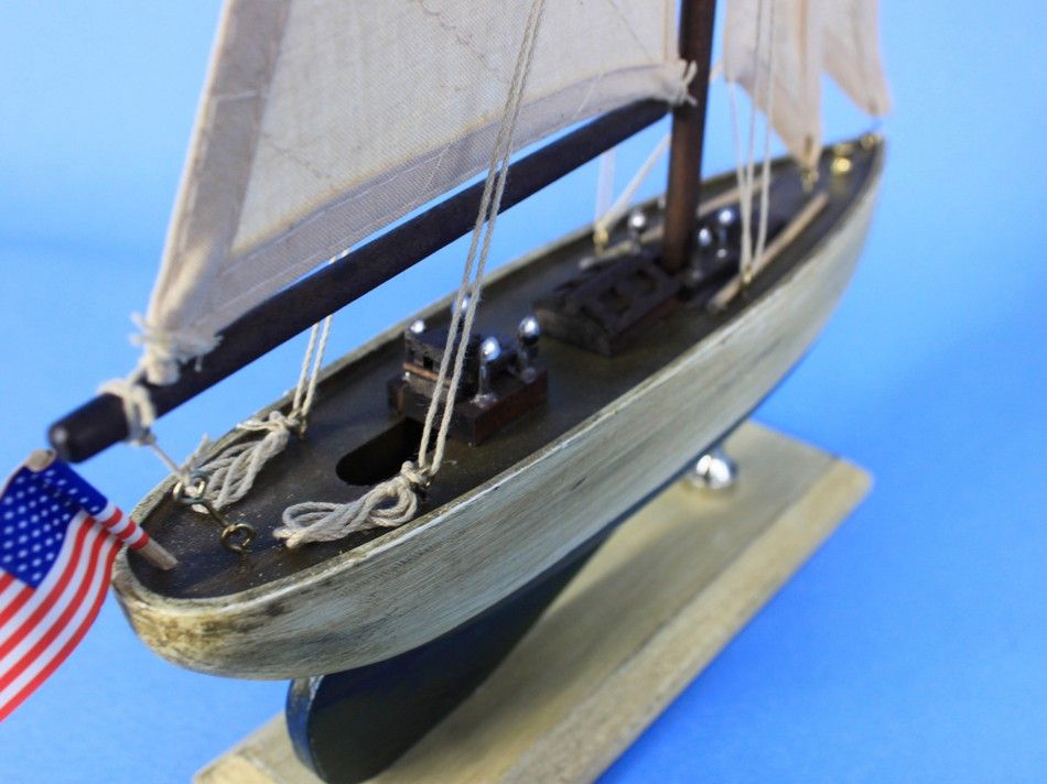 Wooden Rustic Enterprise Model Sailboat Decoration 16"