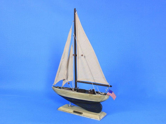Wooden Rustic Enterprise Model Sailboat Decoration 16"