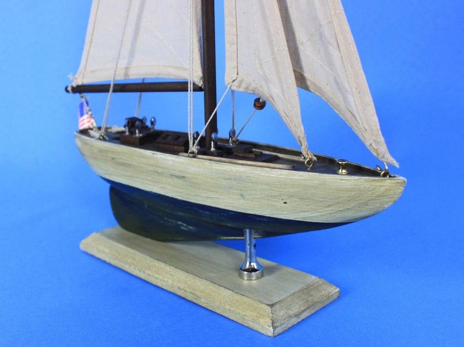 Wooden Rustic Enterprise Model Sailboat Decoration 16"