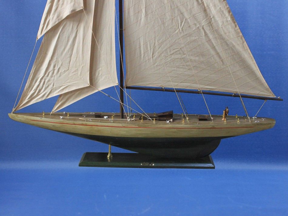 Wooden Rustic Enterprise Model Sailboat Decoration 60"