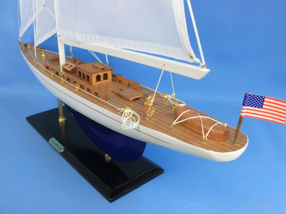 Wooden Enterprise Model Sailboat Decoration 35"