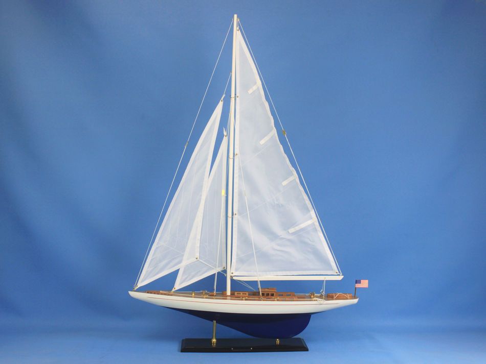 Wooden Enterprise Model Sailboat Decoration 35"