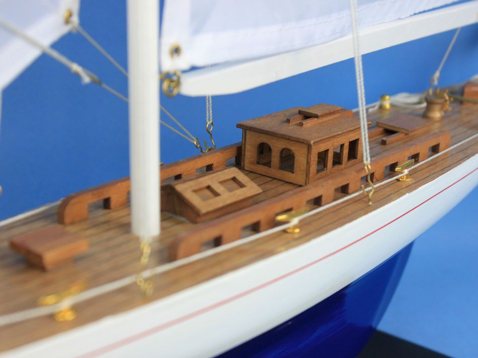 Wooden Enterprise Model Sailboat Decoration 35"