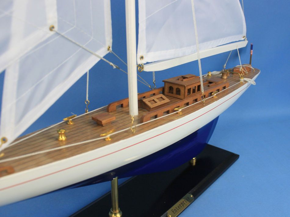 Wooden Enterprise Model Sailboat Decoration 35"
