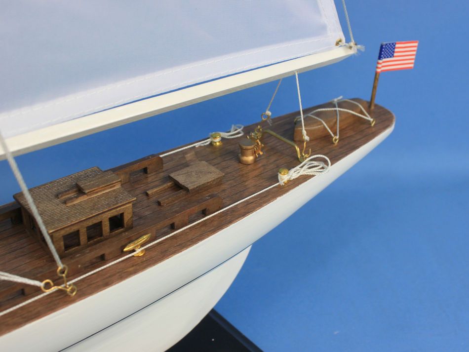 Wooden Intrepid Model Sailbaot Decoration 35"