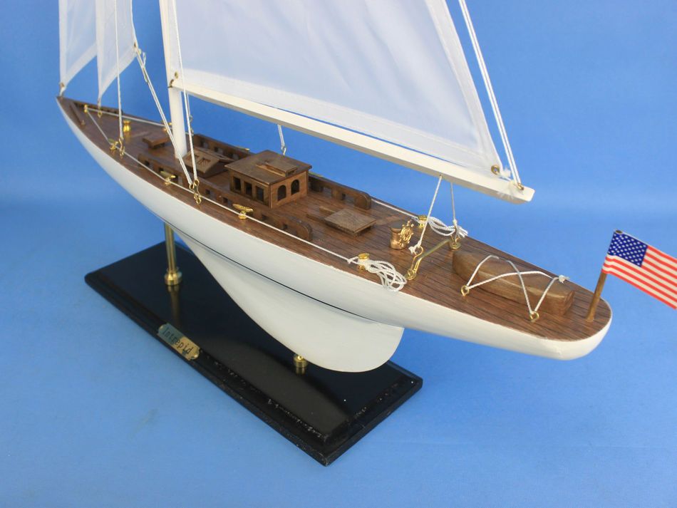Wooden Intrepid Model Sailbaot Decoration 35"