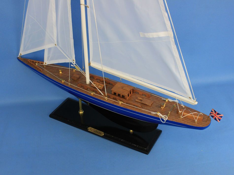 Wooden Velsheda Model Sailboat Decoration 35"