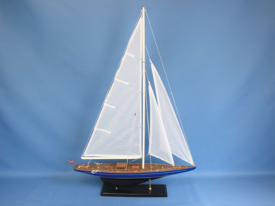 Wooden Velsheda Model Sailboat Decoration 35"
