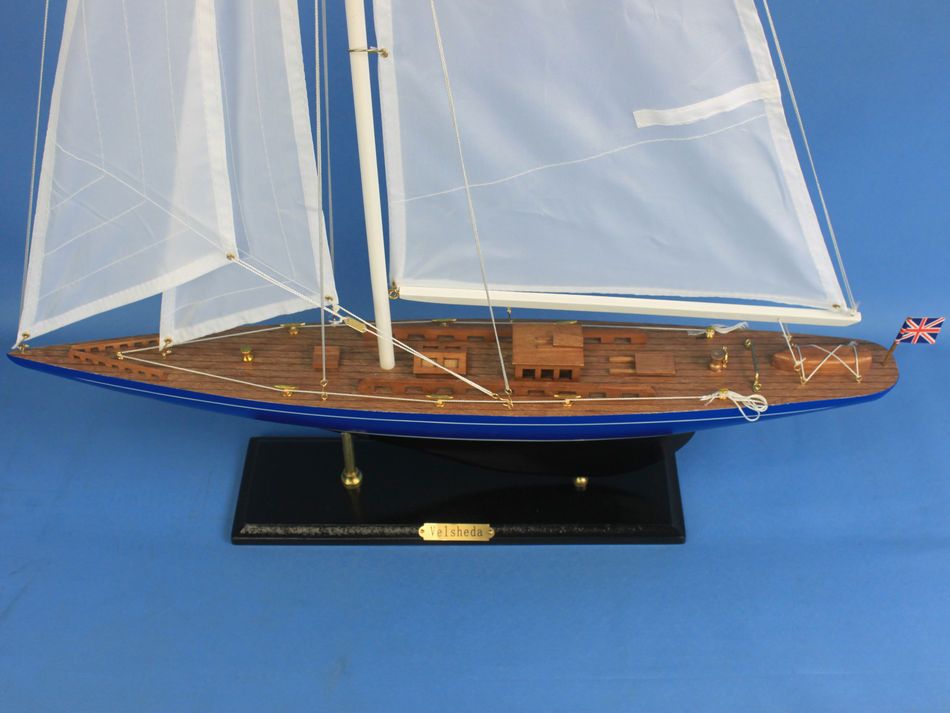 Wooden Velsheda Model Sailboat Decoration 35"