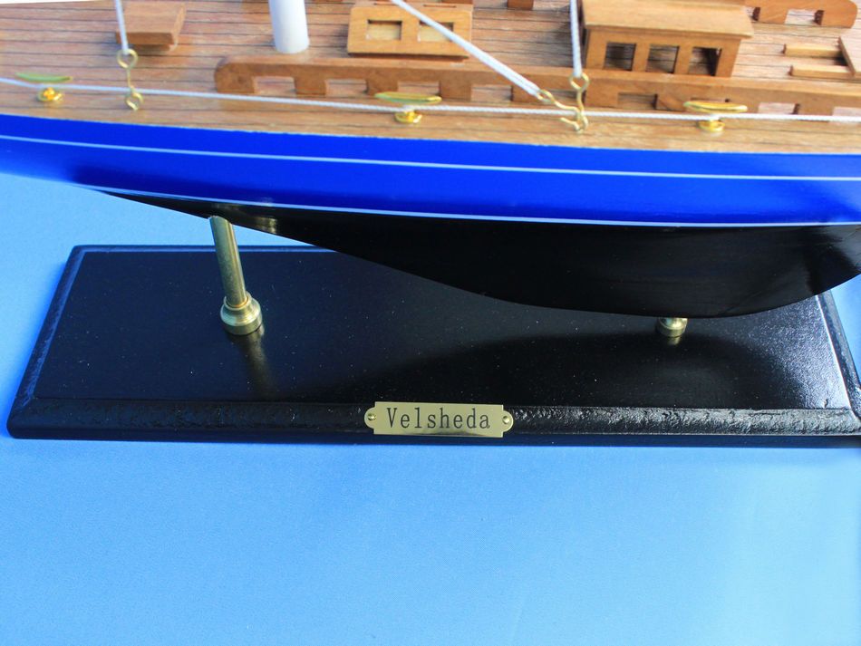 Wooden Velsheda Model Sailboat Decoration 35"