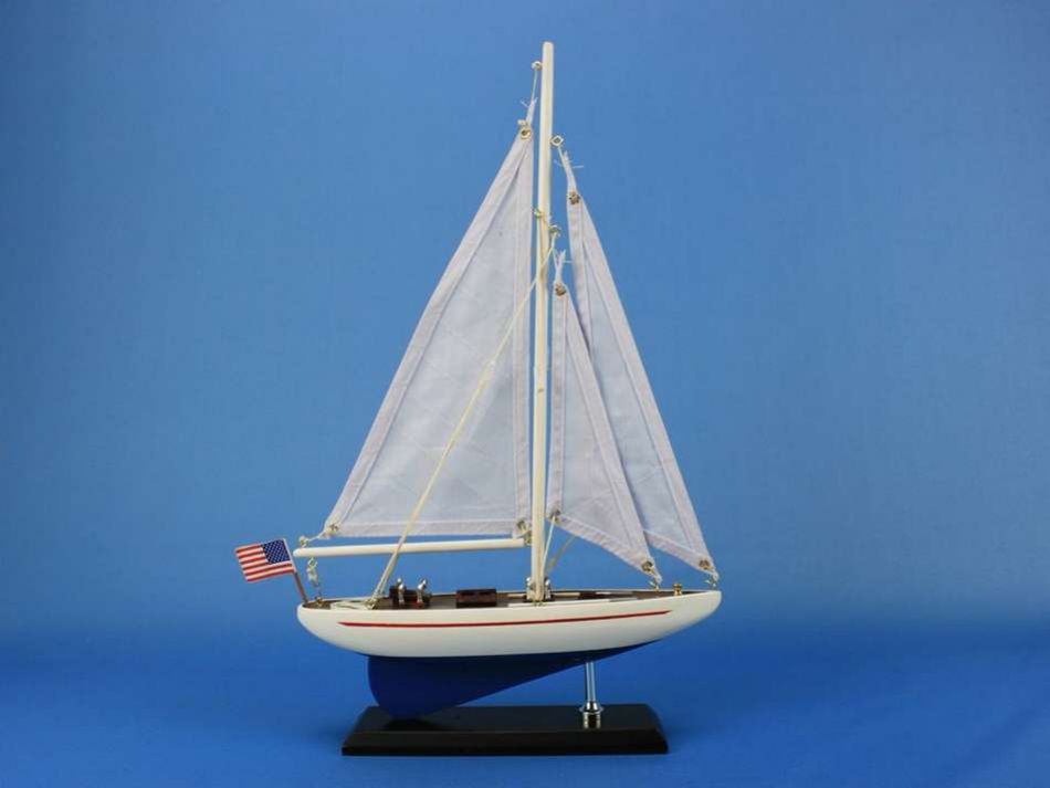 Wooden Enterprise Model Sailboat Decoration 16"