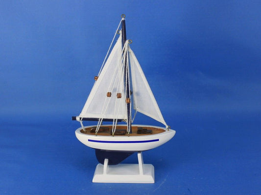 Wooden Enterprise Model Sailboat Decoration 9"