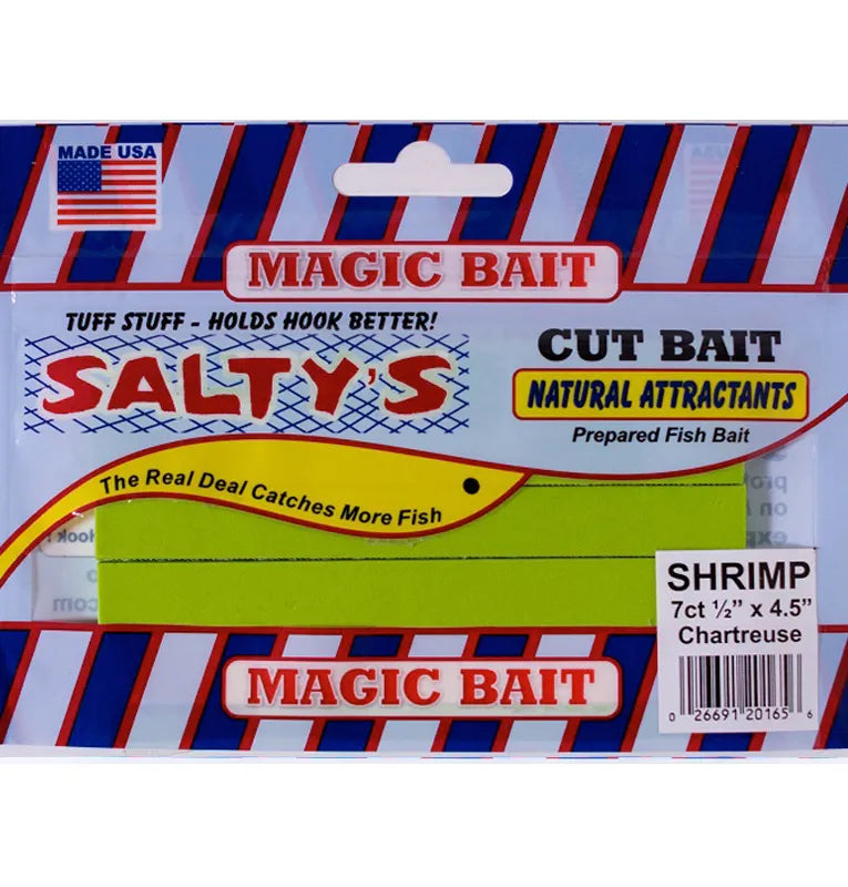 Salty’s CHARTREUSE Shrimp Flavor Cut Bait 2 Packs