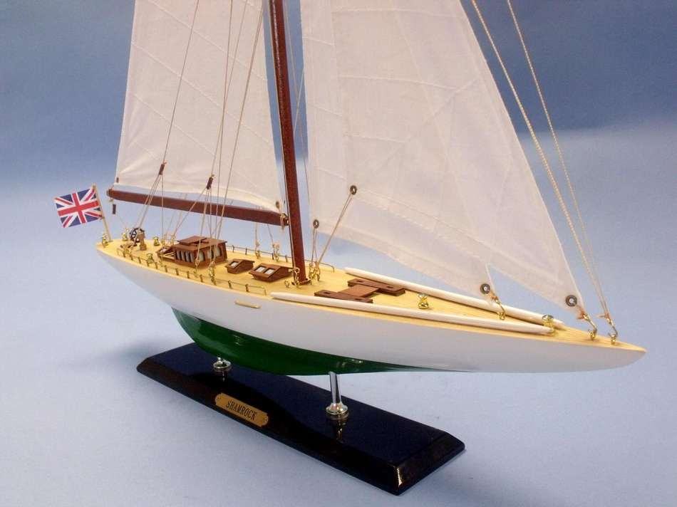 Wooden Shamrock Limited Model Sailboat 27"
