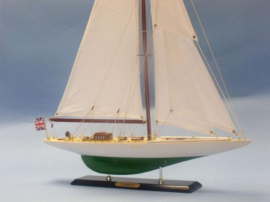 Wooden Shamrock Limited Model Sailboat 27"