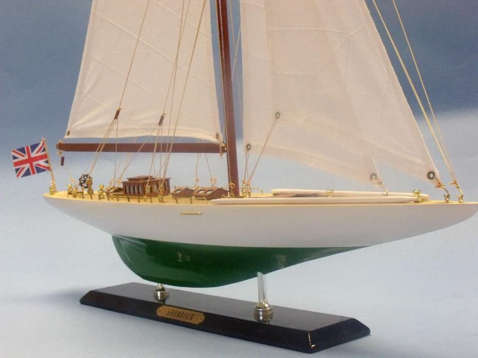 Wooden Shamrock Limited Model Sailboat 27"