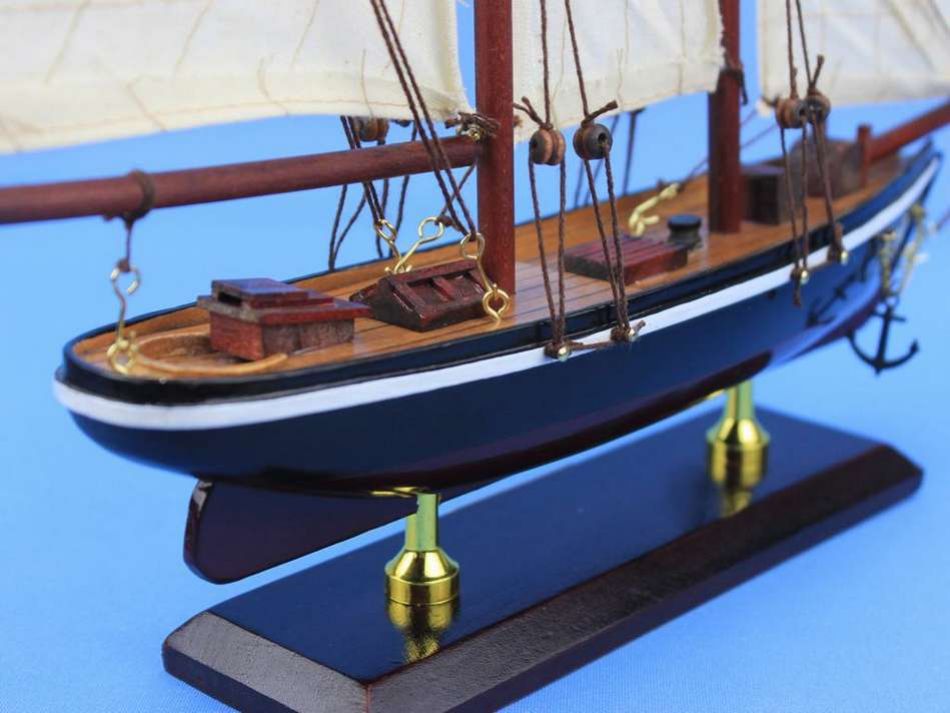 Wooden America Model Sailboat Decoration 16"