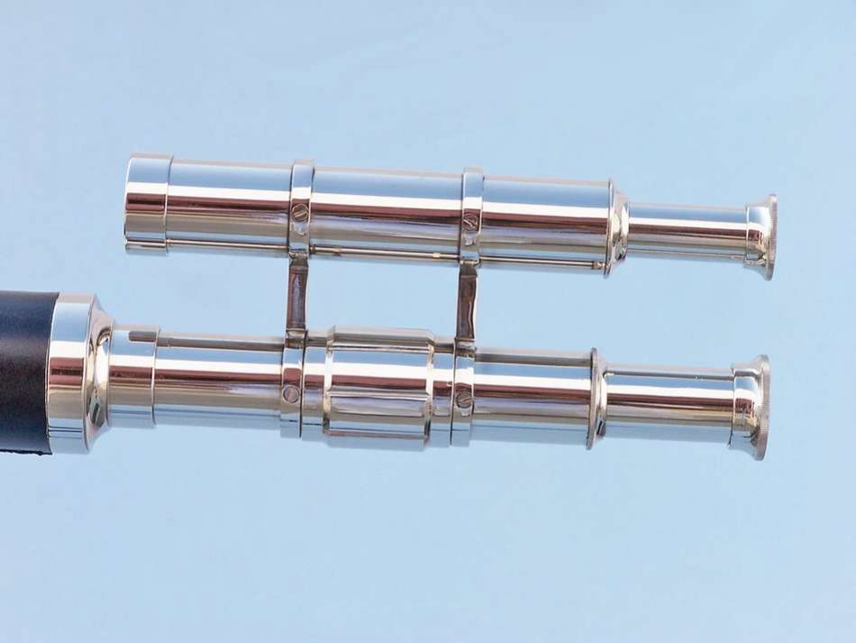 Chrome - Leather Griffith Astro Telescope 64" with Black Wooden Legs