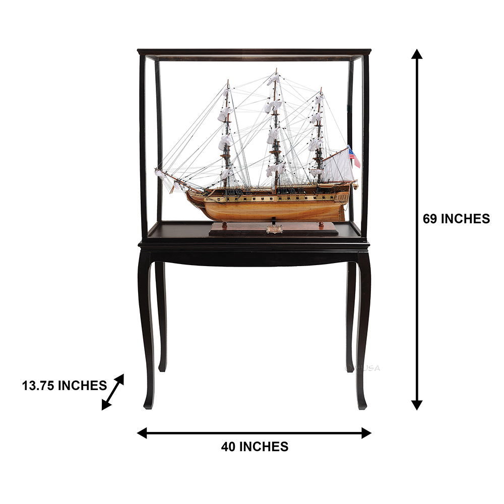 USS Constitution Model Tall Ship with Floor Display Case