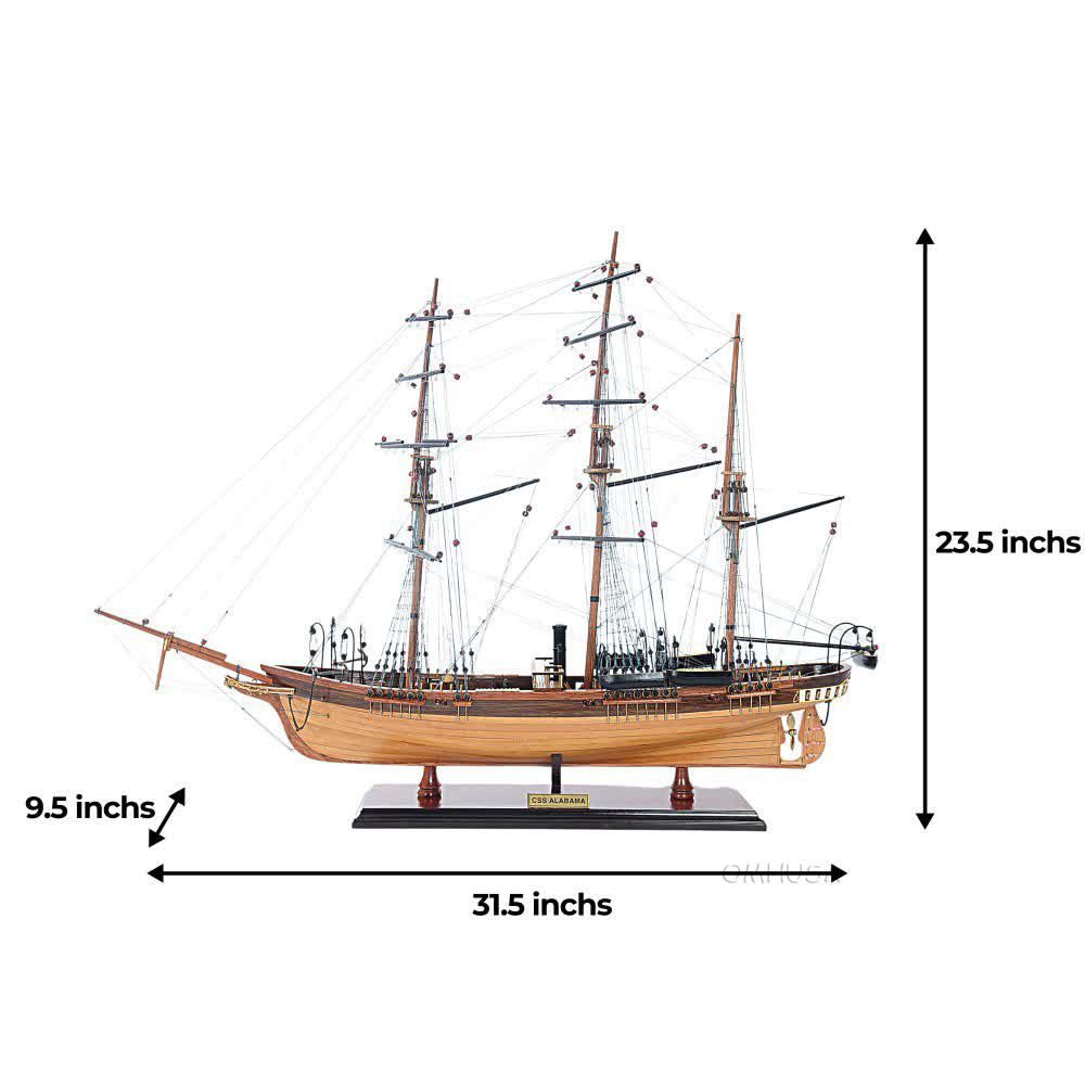 CSS Alabama Model Ship w/o Sails