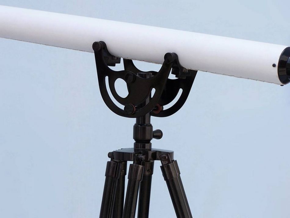 Floor Standing Oil-Rubbed Bronzed-White Leather with Black Stand Anchormaster Telescope 65"