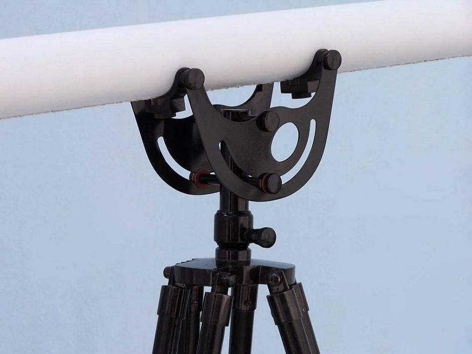 Floor Standing Oil-Rubbed Bronzed-White Leather with Black Stand Anchormaster Telescope 65"
