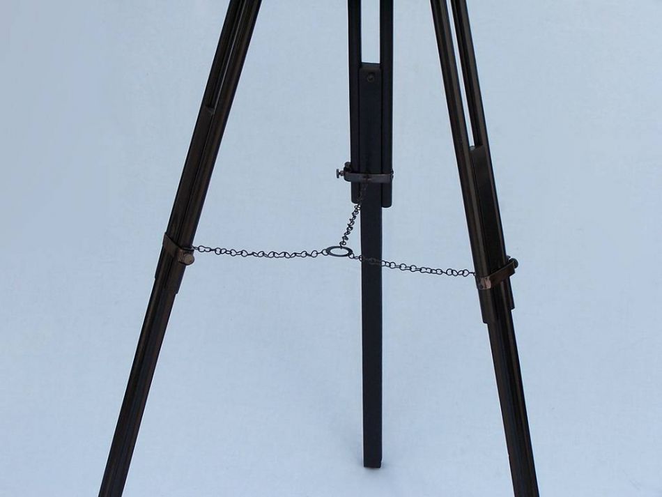 Admirals Floor Standing Oil Rubbed Bronze-White Leather with Black Stand Telescope 60"