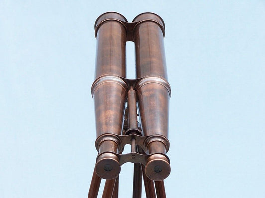 Floor Standing Admiral's Antique Copper Binoculars 62"
