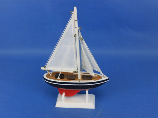Wooden Endeavour Model Sailboat Decoration 9"