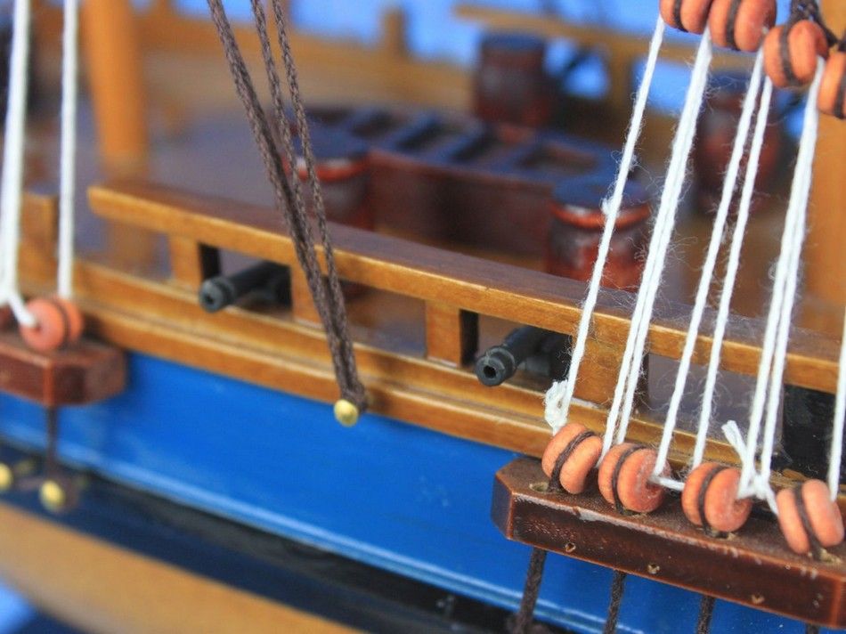 Wooden HMS Endeavour Tall Model Ship 20"